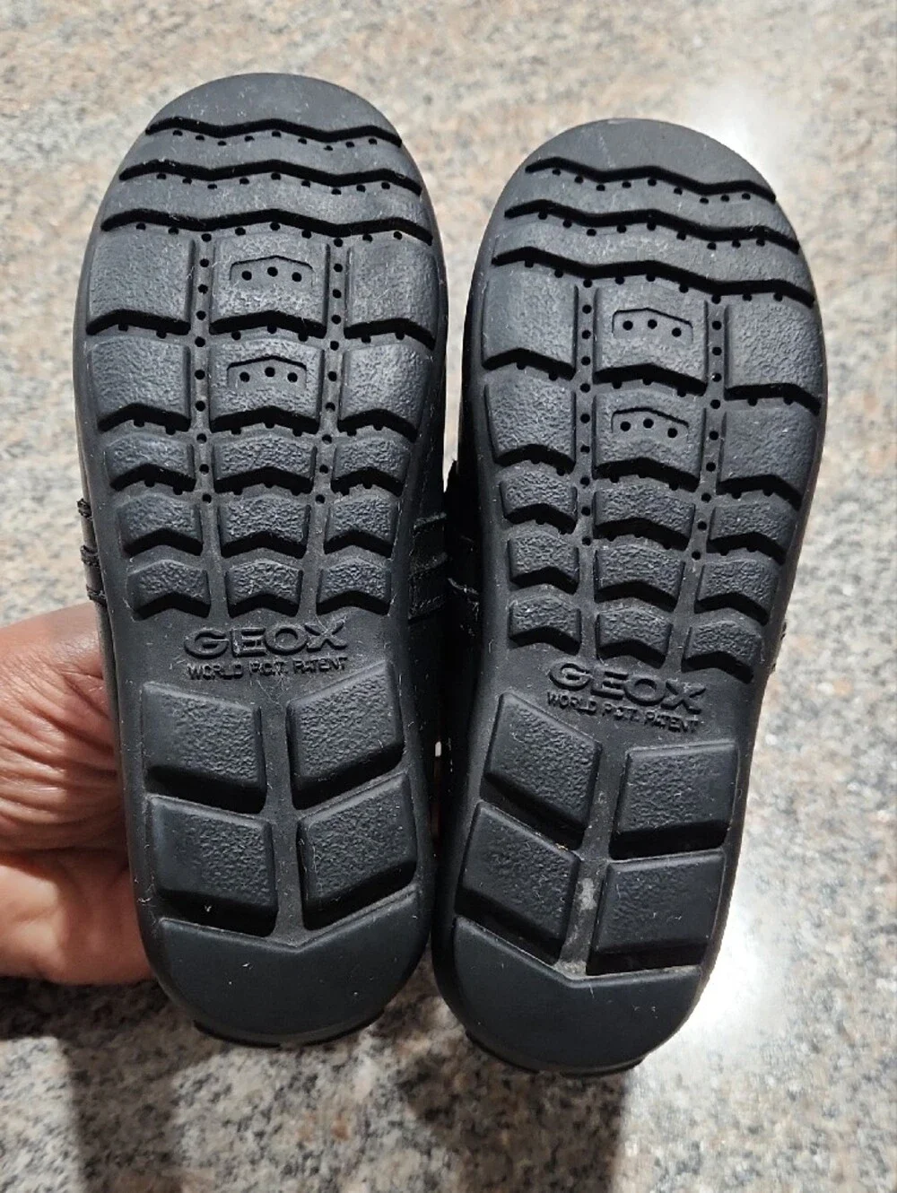 Geox Respira Black Leather Kids Loafers with Silver Buckle Size EU 28  US 10.5